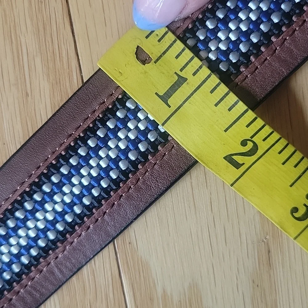 Columbia Vintage Brown Leather Belt with Fabric Inlay